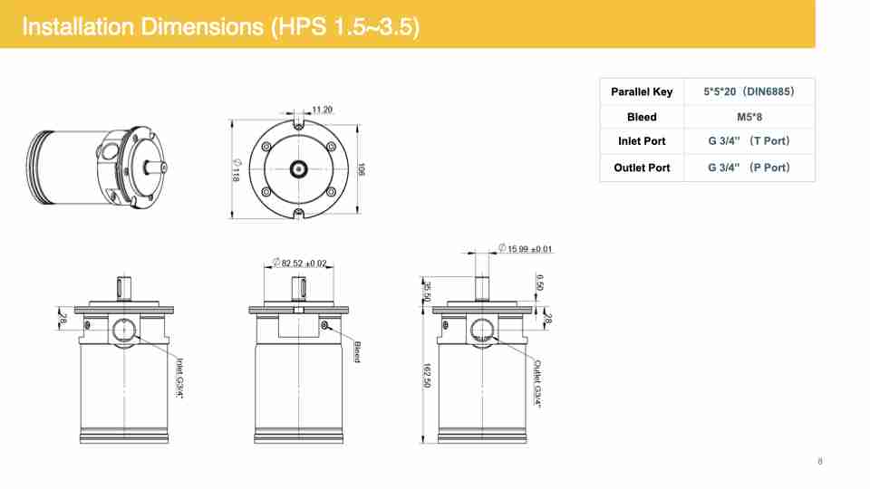 Installation Dimensions (HPS 1.5~3.5).008