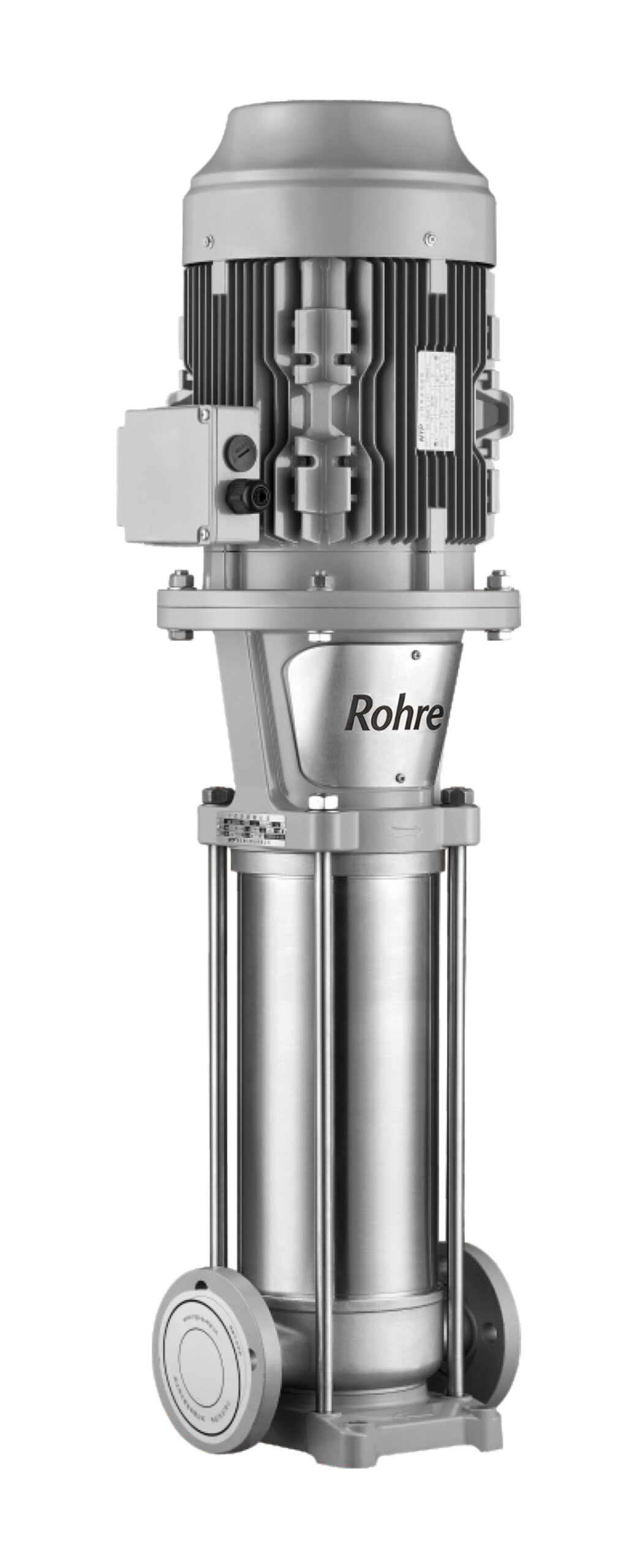 Rohre vertical multistage centrifugal booster pump with top-mounted motor and flanged connections